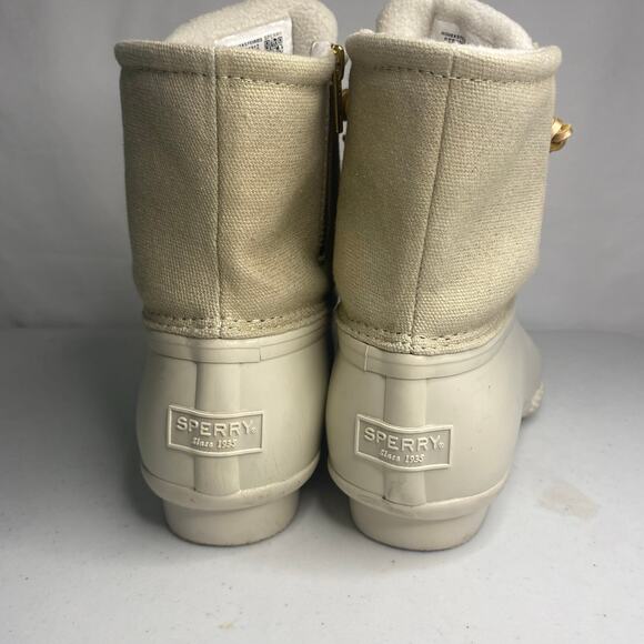 Sperry Womens Top Sider Saltwater Sparkle Duck Boots Waterproof White Cream 8 - Picture 8 of 15